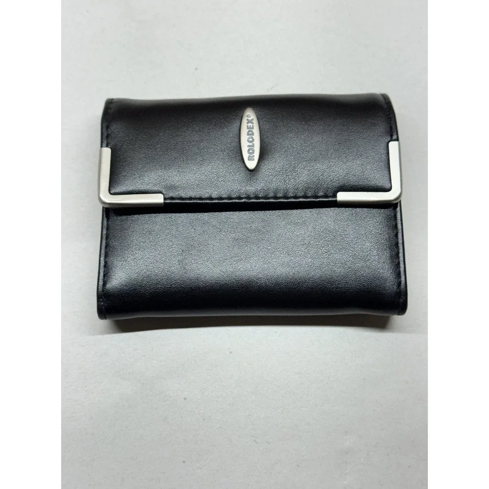 Rolodex‎ Business Card Holder Case Black Folding Organizer Wallet Portable